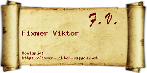Fixmer Viktor névjegykártya